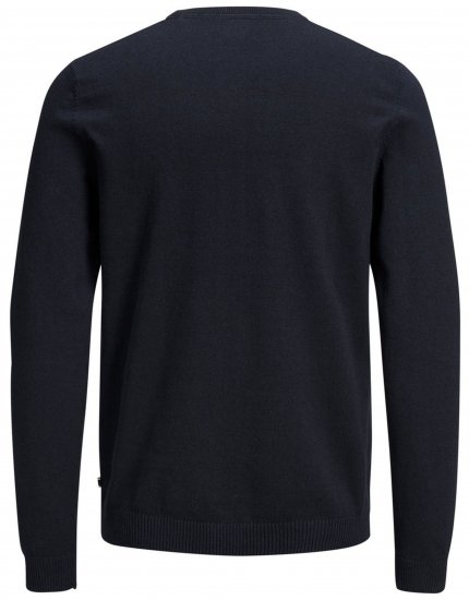 Jack & Jones Crew neck Knitted Sweater Navy - Trøjer og hættetrøjer - Trøjer og Hættetrøjer i store størrelser - 2XL-14XL