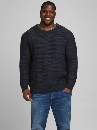 Jack & Jones JCOBRANDON Knit Black - Trøjer og hættetrøjer - Trøjer og Hættetrøjer i store størrelser - 2XL-14XL