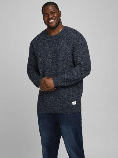 Jack & Jones JCOBRANDON Knit Navy Blazer - Trøjer og hættetrøjer - Trøjer og Hættetrøjer i store størrelser - 2XL-14XL