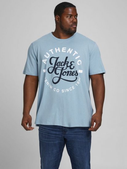 Jack & Jones JJMOON T-shirt Faded Denim - T-shirts - T-shirts i store størrelser - 2XL-14XL