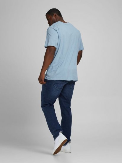 Jack & Jones JJMOON T-shirt Faded Denim - T-shirts - T-shirts i store størrelser - 2XL-14XL