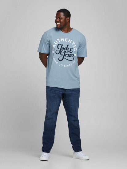 Jack & Jones JJMOON T-shirt Faded Denim - T-shirts - T-shirts i store størrelser - 2XL-14XL