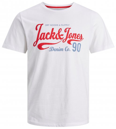 Jack & Jones JJMOON T-shirt White - T-shirts - T-shirts i store størrelser - 2XL-14XL