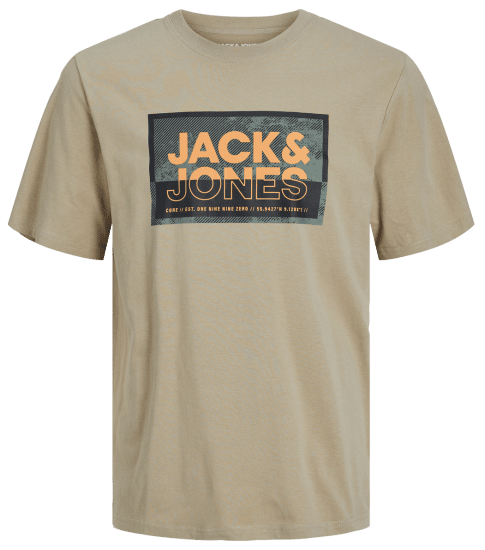 Jack & Jones JCOLOGAN T-Shirt Crockery - T-shirts - T-shirts i store størrelser - 2XL-14XL