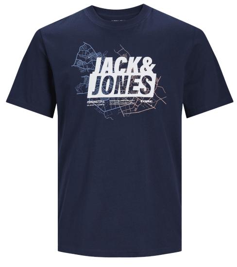 Jack & Jones JCOMAP LOGO T-Shirt Navy Blazer - T-shirts - T-shirts i store størrelser - 2XL-14XL
