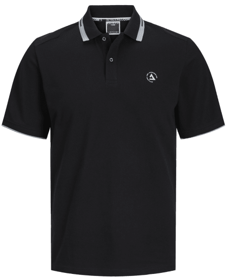 Jack & Jones JCOHASS LOGO Polo Black - Polotrøjer - Polotrøjer 2XL-8XL