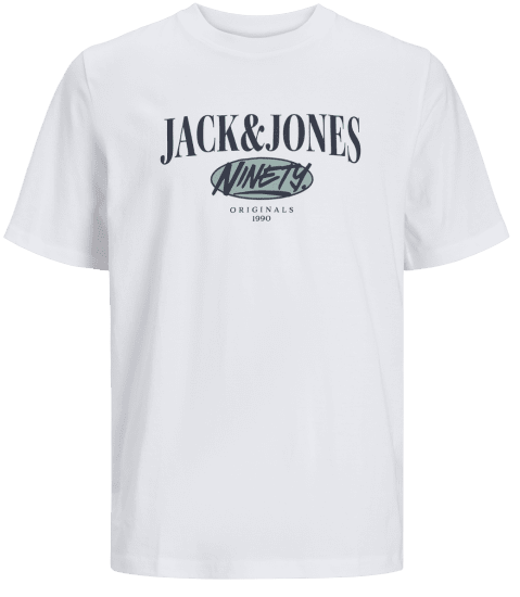 Jack & Jones JORCOBIN T-Shirt Bright White - T-shirts - T-shirts i store størrelser - 2XL-14XL