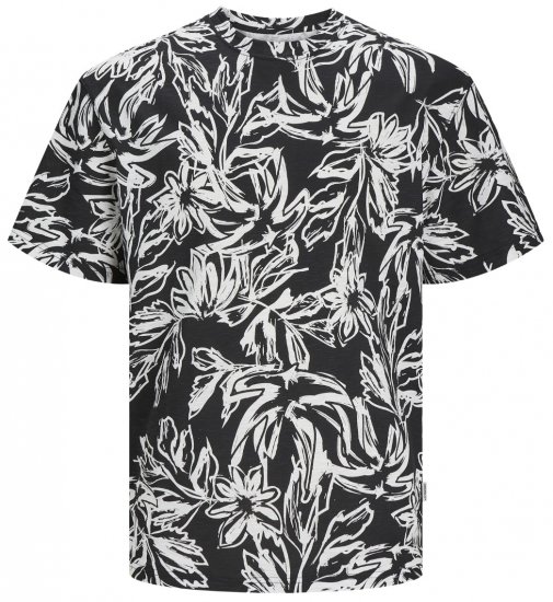 Jack & Jones JORLAFAYETTE AOP T-Shirt Black - T-shirts - T-shirts i store størrelser - 2XL-14XL