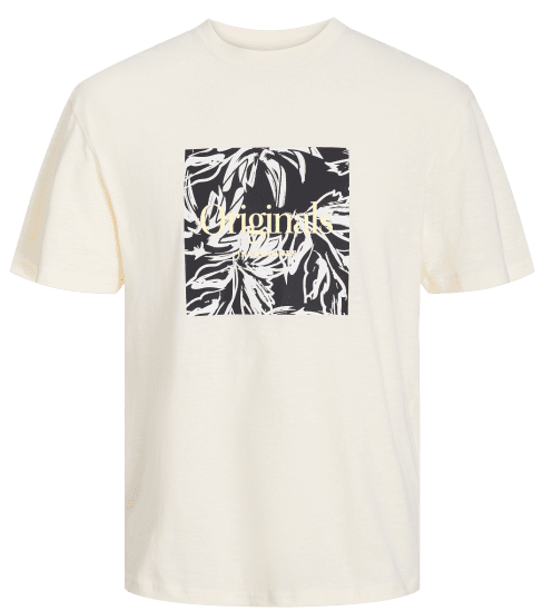 Jack & Jones JORLAFAYETTE BRANDING T-Shirt Buttercream - T-shirts - T-shirts i store størrelser - 2XL-14XL
