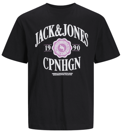 Jack & Jones JORLUCCA BRANDING T-Shirt Black - T-shirts - T-shirts i store størrelser - 2XL-14XL