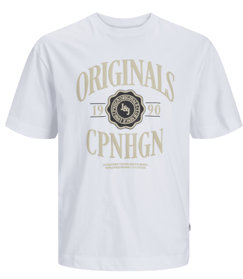 Jack & Jones JORLUCCA BRANDING T-Shirt Bright White - T-shirts - T-shirts i store størrelser - 2XL-14XL