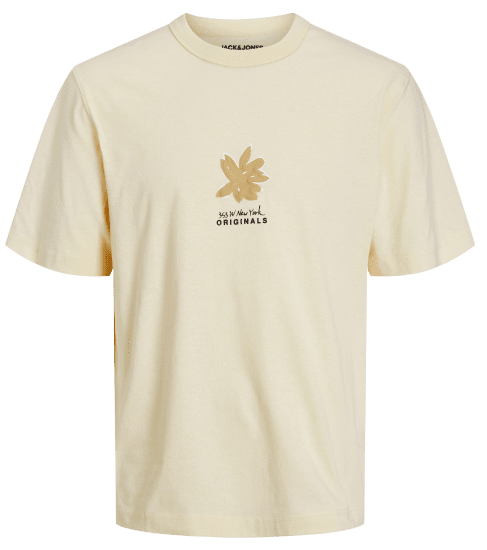 Jack & Jones JOREASTER ACTIVITY T-Shirt Buttercream - T-shirts - T-shirts i store størrelser - 2XL-14XL