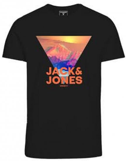 Jack & Jones JCOLOGO PRINT T-Shirt Black - T-shirts - T-shirts i store størrelser - 2XL-14XL