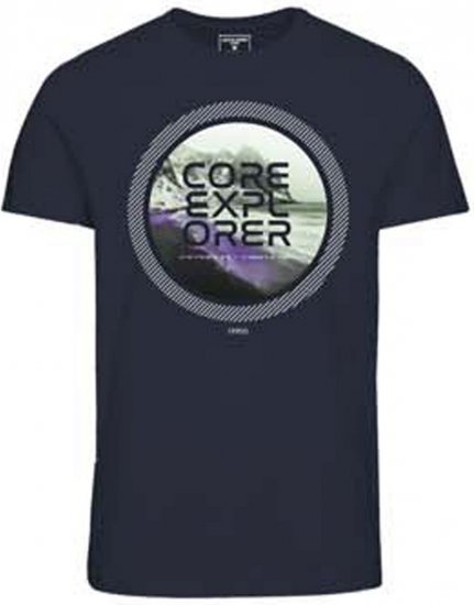 Jack & Jones JCOLOGO PRINT T-Shirt Navy Blazer - T-shirts - T-shirts i store størrelser - 2XL-14XL