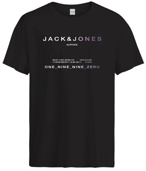 Jack & Jones JCORIOT T-Shirt Black - T-shirts - T-shirts i store størrelser - 2XL-14XL