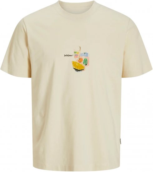 Jack & Jones Varenna Crew Neck T-Shirt Antique White - T-shirts - T-shirts i store størrelser - 2XL-14XL