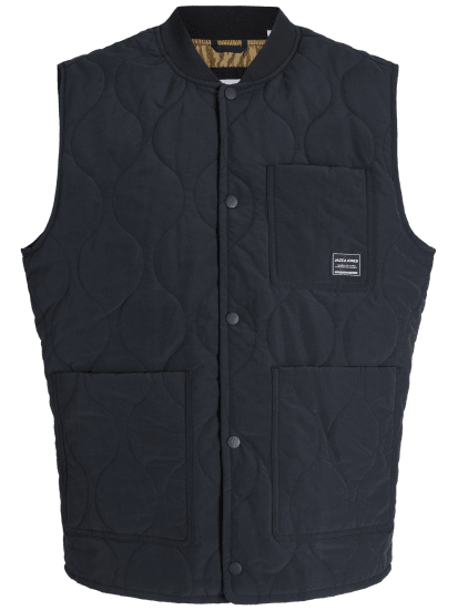 Jack & Jones Hero Liner Quilted Gilet Vest Black - Veste - Veste i store størrelser