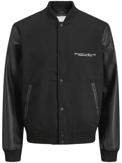 Jack & Jones Ross College Baseball Bomber Jacket Black - Jakker - Jakker i store størrelser, 2XL- 12XL