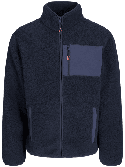 Jack & Jones Thatcher Fleece Jacket Sky Captain - Jakker - Jakker i store størrelser, 2XL- 12XL