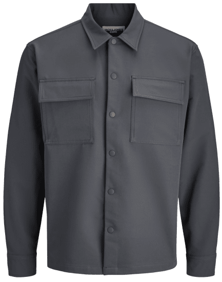 Jack & Jones Point Commute Long Sleeve Shirt Black Oyster - Skjorter - Skjorter til store mænd 2XL- 8XL