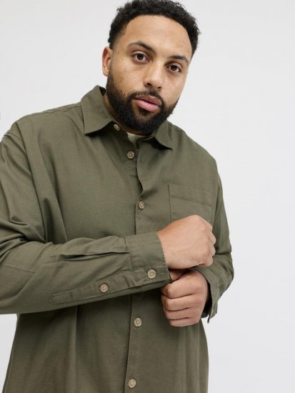Jack & Jones Tristan Overshirt khaki - Skjorter - Skjorter til store mænd 2XL- 8XL