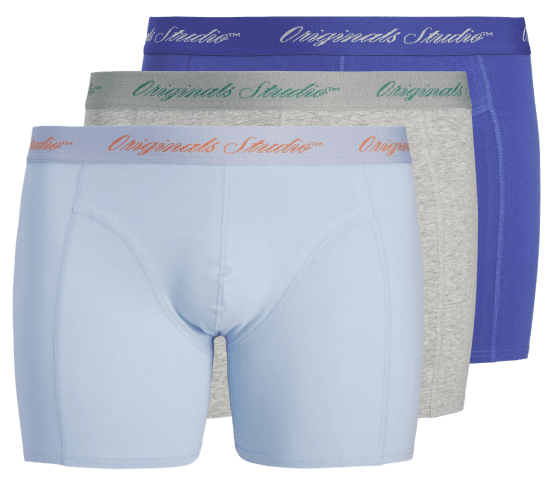 Jack & Jones Jacnorrebro Ensfarvede Boxershorts 3-Pack Blå - Undertøj og badetøj - Badetøj og Undertøj i store størrelser 