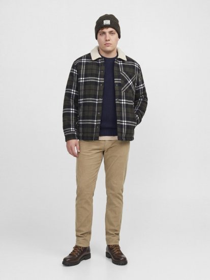 Jack & Jones Zac Teddy Skjortejakke Grøn - Jakker - Jakker i store størrelser, 2XL- 12XL