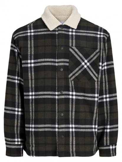 Jack & Jones Zac Teddy Skjortejakke Grøn - Jakker - Jakker i store størrelser, 2XL- 12XL