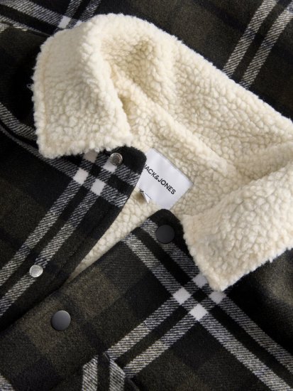 Jack & Jones Zac Teddy Skjortejakke Grøn - Jakker - Jakker i store størrelser, 2XL- 12XL