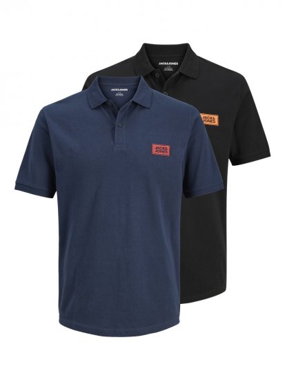 Jack & Jones Rush polo 2-pak sort/mørkeblå - Polotrøjer - Polotrøjer 2XL-8XL