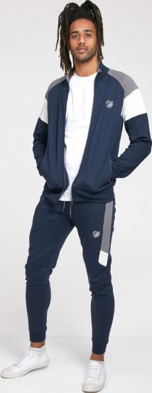 D555 JEFFREY Couture Zip Through Sweatshirt Navy - Trøjer og hættetrøjer - Trøjer og Hættetrøjer i store størrelser - 2XL-14XL