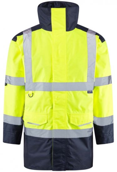 Leo Tawstock Warm Quilted Anorak Hi-Vis Yellow/Navy - Arbejdstøj - Arbejdstøj i store størrelser