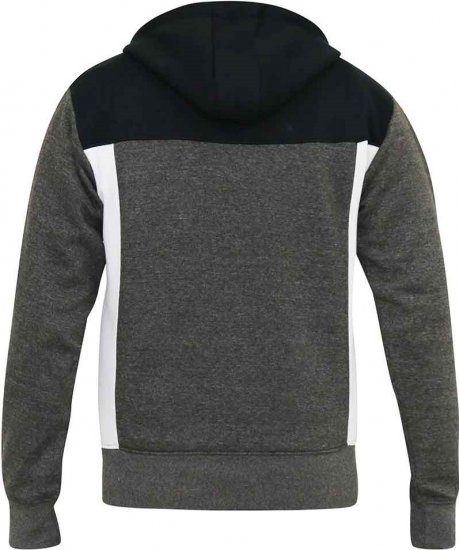 D555 NATHAN Full Zip Hoody With Cut And Sew Detail Black/Charcoal - Trøjer og hættetrøjer - Trøjer og Hættetrøjer i store størrelser - 2XL-14XL