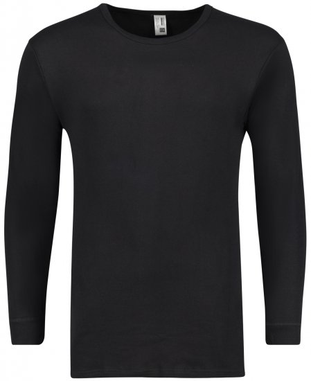Adamo Royal Fine Ribbed Long sleeve Under-T-shirt Black - Undertøj og badetøj - Badetøj og Undertøj i store størrelser 