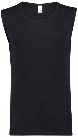 Adamo Royal Fine Ribbed Sleeveless Under-T-shirt Black - Undertøj og badetøj - Badetøj og Undertøj i store størrelser 