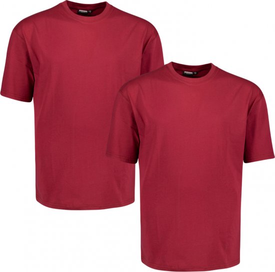 Adamo Marlon Comfort fit 2-pack T-shirt Blackberry - T-shirts - T-shirts i store størrelser - 2XL-14XL