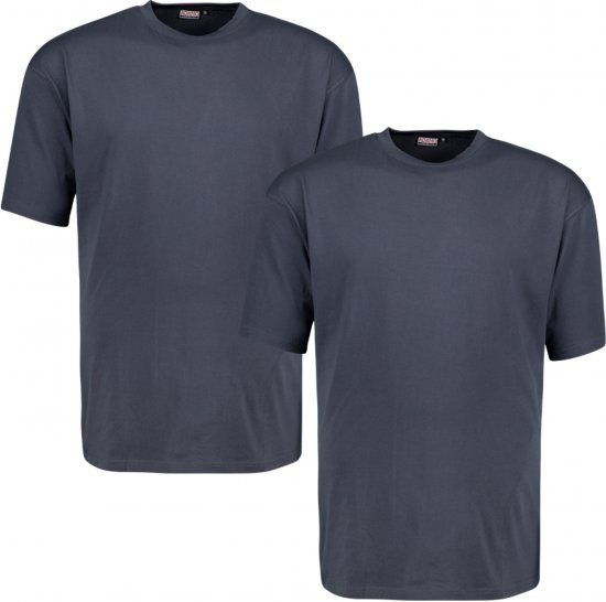 Adamo Marlon Comfort fit 2-pack T-shirt Charcoal - T-shirts - T-shirts i store størrelser - 2XL-14XL