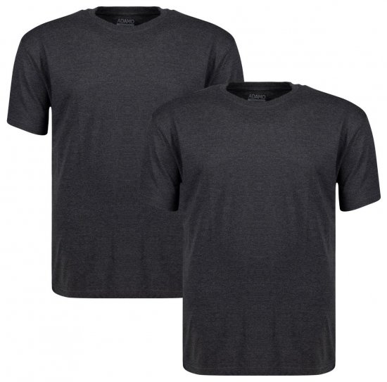 Adamo 129420 T-shirt 2-pak Mørkegrå meleret - T-shirts - T-shirts i store størrelser - 2XL-14XL