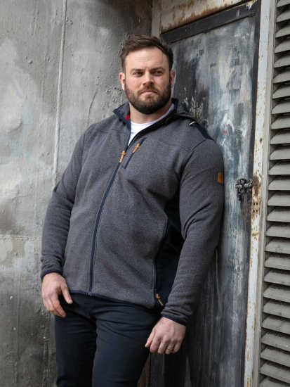 D555 Conrad Detachable Hood Bonded Fleece Zip Through Hoody TALL Mørkeblå - TALL trøjer - TALL sweatshirts til høje mænd