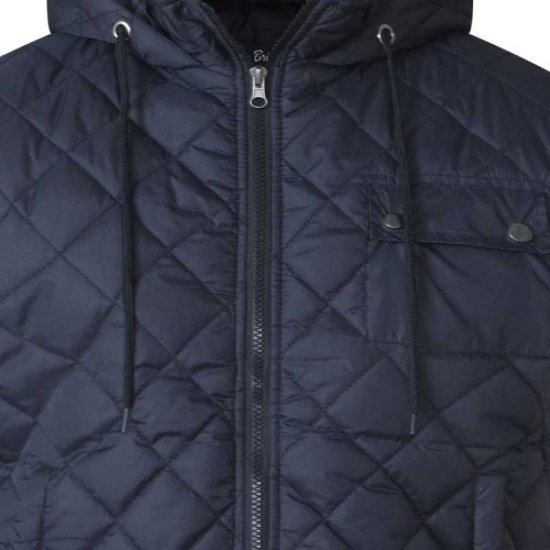 D555 Willie Hooded Quilted Jacket with Fleece sleeves - Jakker - Jakker i store størrelser, 2XL- 12XL