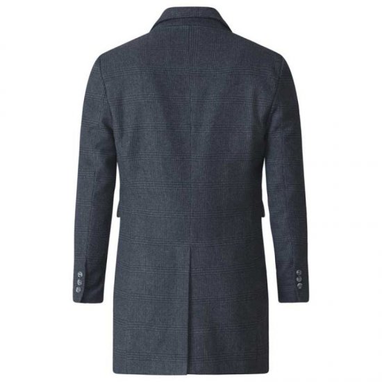 D555 Terry Checked Overcoat Charcoal - Jakker - Jakker i store størrelser, 2XL- 12XL