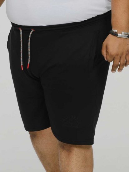 D555 STEFAN1 Elasticated Waist Loop Back Shorts Black - Joggingbukser og shorts - Sweatpants og Sweatshorts 2XL-12XL