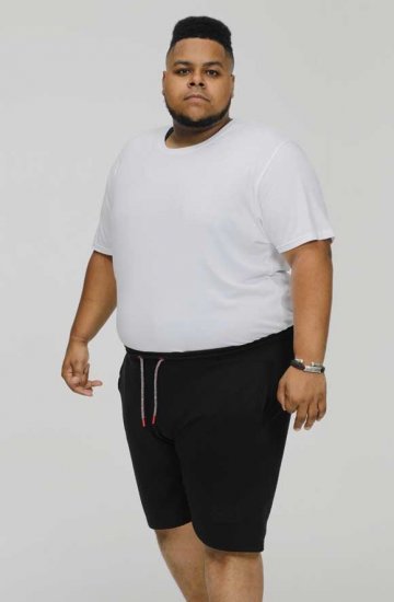 D555 STEFAN1 Elasticated Waist Loop Back Shorts Black - Joggingbukser og shorts - Sweatpants og Sweatshorts 2XL-12XL