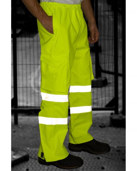 Leo Appledore Cargo Rain pants Hi-Vis Yellow - Arbejdstøj - Arbejdstøj i store størrelser