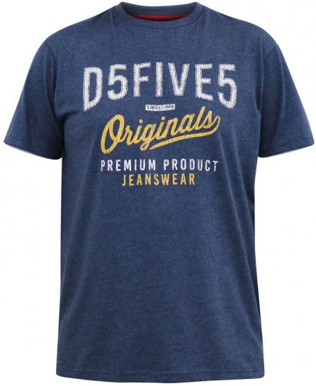 D555 ALFRED 2-Pack Brand Carrier Printed Crew Neck T-Shirts - T-shirts - T-shirts i store størrelser - 2XL-14XL