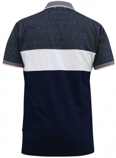 D555 EMERSON Cut And Sew Polo With Jacquard Collar Navy - Polotrøjer - Polotrøjer 2XL-8XL