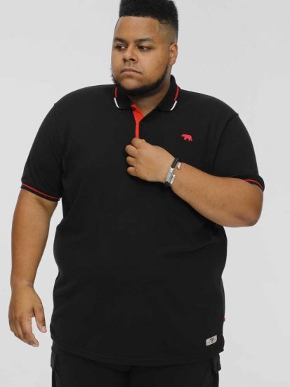D555 SALFORD 2 Pique Polo Black - Polotrøjer - Polotrøjer 2XL-8XL