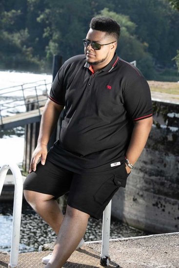 D555 SALFORD 2 Pique Polo Black - Polotrøjer - Polotrøjer 2XL-8XL