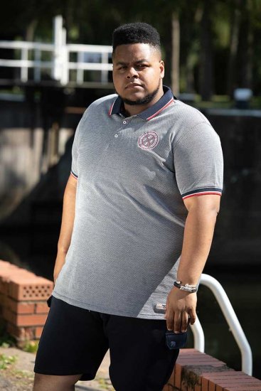D555 KEMSTON Birds Eye Pique Polo Navy/White - Polotrøjer - Polotrøjer 2XL-8XL