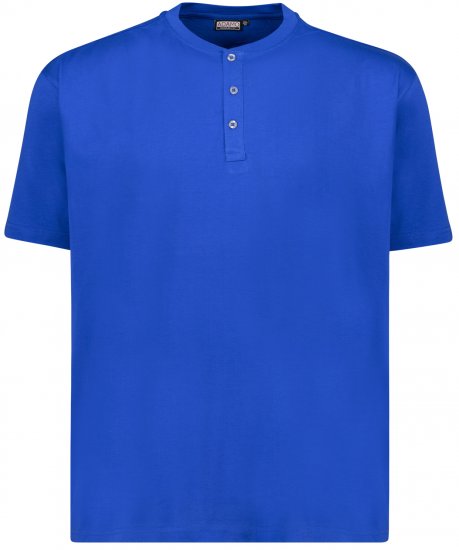 Adamo Silas Regular fit Serafino T-shirt Royal Blue - T-shirts - T-shirts i store størrelser - 2XL-14XL
